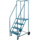 Rolling Steel Ladder: 4 steps, 37" platform