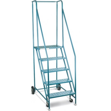 Rolling Steel Ladder: 5 step, 46" platform