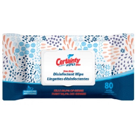 Certainty Plus Disinfectant Wipes: 80 count flat pack