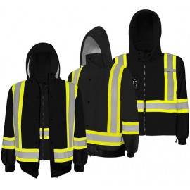 3-in-1 Safety Jacket: Ground Force, black