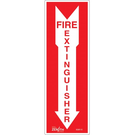 Fire Extinguisher Sign: Arrow Pointing Down