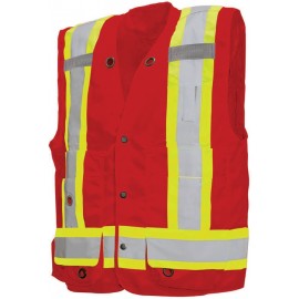 Surveyors Safety Vest: 17 Pockets, deluxe, Ground Force