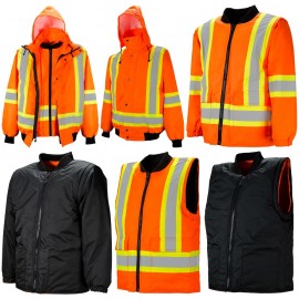 6-in-1 Safety Jacket: Ground Force, Orange