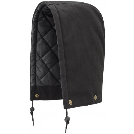 BLACK QUILTED COTTON DUCK TRAFFIC PARKA