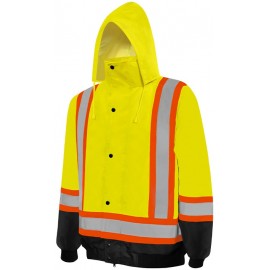 Traffic Jacket: 3 in 1 Hi-Vis Lime Yellow / Black