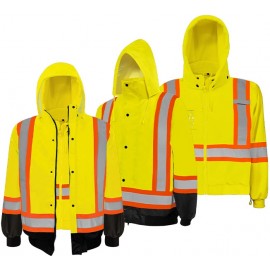 3-in-1 Safety Jacket: Ground Force, yellow / black