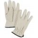 Drivers Glove: Fleece Lined, Cowhide, Small