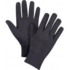 Jersey Gloves: brown poly/cotton