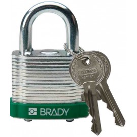 Brady Steel Padlock: 3/4", Green