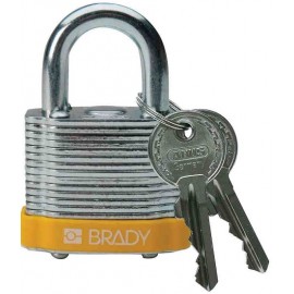 Brady Steel Padlock: 3/4", Yellow