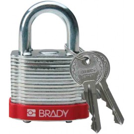 Brady Steel Padlock: 3/4", Red