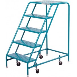 Rolling Steel Ladder: 5 step, 46' platform