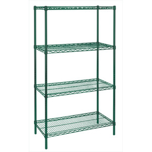 Wire Shelving: 4 Shelf, Green Epoxy