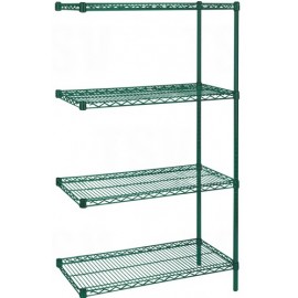 Wire Shelving Add-On 4 Shelf, Green Epoxy