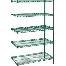 Wire Shelving Add-On 5 Shelf, Green Epoxy