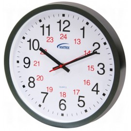 Wall Clock: battery operated, 12/24 hr.