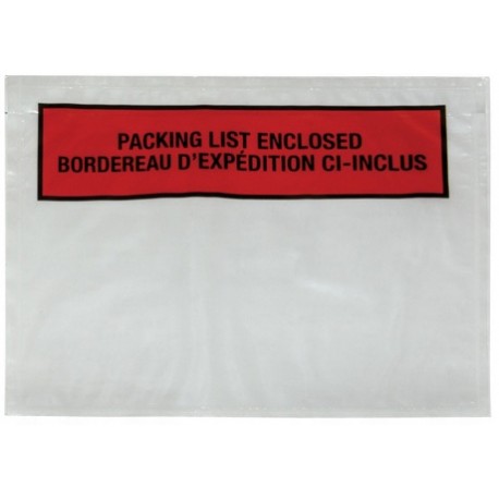 Packing List Envelopes: 7” X 5.5” Bilingual