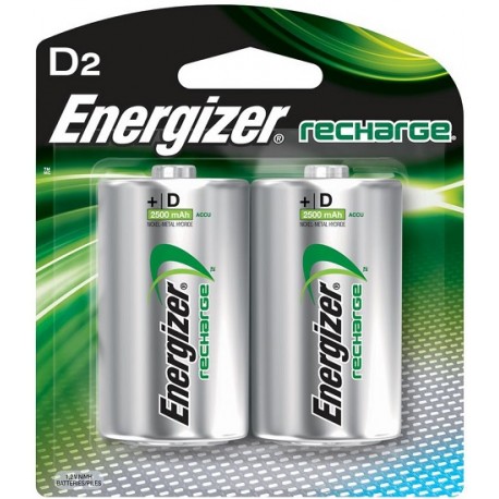 Energizer D2 - Rechargeable NiMH Batteries
