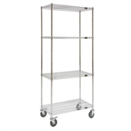 Wire Shelf Cart: 18"W x 36"L x 69"H