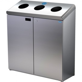 Stainless Steel Floor Standing Recycling Station: 42 gal.