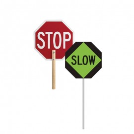 Stop/Slow Sign With Pole