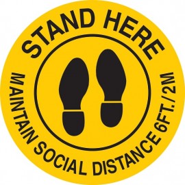 Floor Sign: Stand Here Maintain Social Distance 6 Feet