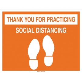 Floor Sign: Thank You For Practicing Social Distanc
