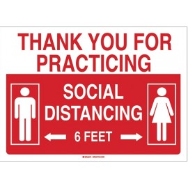 Sign: Polyester, Thank You For Practicing Social Distancing