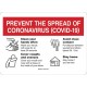 Sign: Polyester, Prevent the Spread of Coronavirus COVID-19