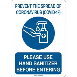 Sign: Polystyrene, Please Use Hand Sanitizer