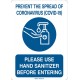 Sign: Polyester, Please Use Hand Sanitizer