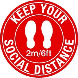 Floor Sign: Keep Your Social Distance 2M/6ft