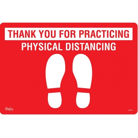 Floor Sign: Physical Distance, 12"x18"