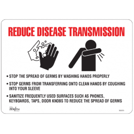 Sign: Vinyl, "Reduce Disease Transmission"