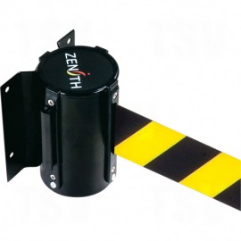 Crowd Control Barriers: 12' Yellow / Black Wall Mount