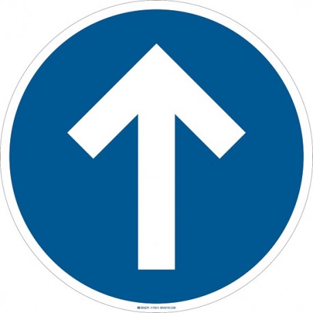 Brady Floor Sign: directional arrow,17"