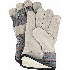 Fitters Glove: Cotton Fleece Lined, Split Cowhide