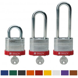 Brady Steel Padlock: 3/4" shackle, laminated