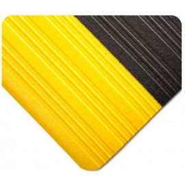 Soft Spun Anti Fatigue Mat: black / yellow border