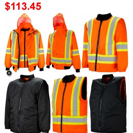 Safety Jacket: 6-in-1 Ground Force, Orange