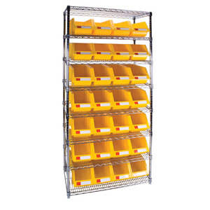 Wire Shelving with Storage Bins