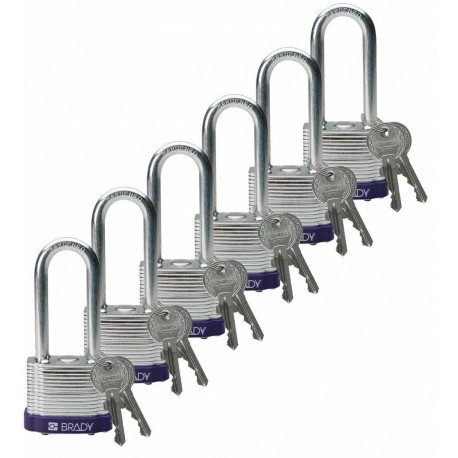 Brady Steel Padlock: 3/4", Purple