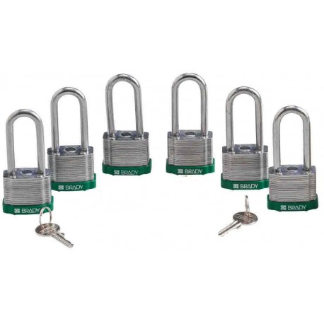 Brady Steel Padlock: 2", Green