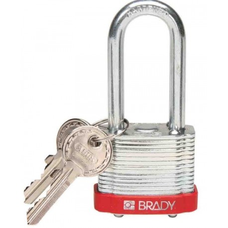 Brady Steel Padlock: 2", Red