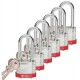 Brady Steel Padlock: 2", Red