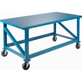 Steel Workbench: 36” x 72” Mobile Heavy Duty