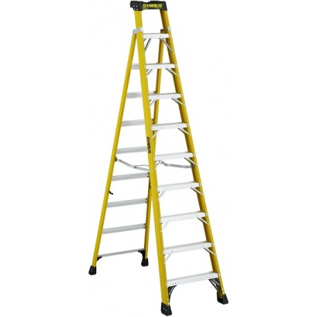 Fiberglass Cross Step Ladder: 10 ft