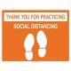 Floor Sign: Thank You For Practicing Social Distanc