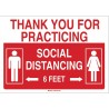 Sign: Aluminum - Thank You For Practicing Social Distancing