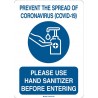 Sign: Polyester, Please Use Hand Sanitizer